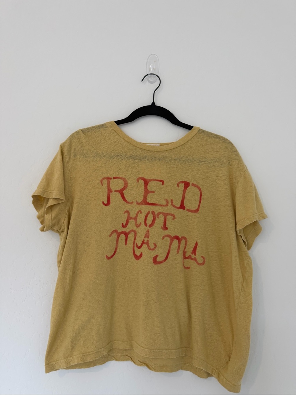 MOTHER Red Hot Mama Graphic Tee - Mustard Yellow